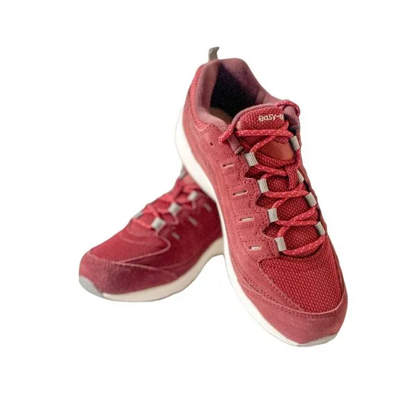 Easy Spirit Women’s Romy Sneaker – White/Red, Walking Shoe With Removable Insole, Size 9 - View #6